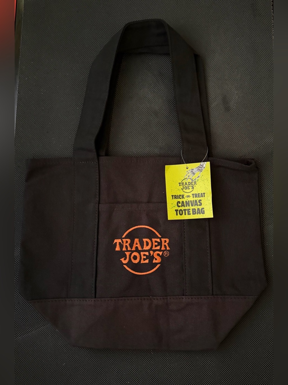 Brand New Trader Joe's Trick Or Treat Mini Canvas Tote with tag
